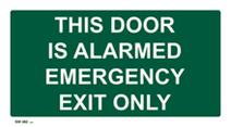 This Door Is Alarmed Emergency Exit Only sign